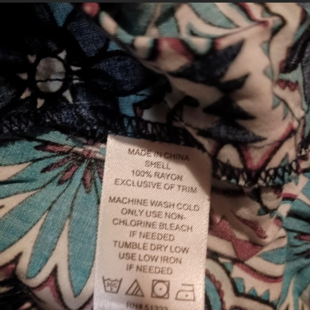 1.STATE Teal Floral High-Low Peplum Tank Top - Size Medium - Picture 5 of 6